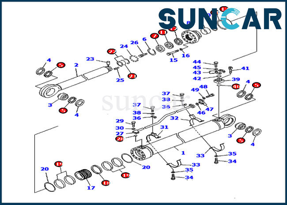 707-99-85350 7079985350 ชุดบริการกระบอกแขน สําหรับ Komatsu PC2000-8 Backhoe