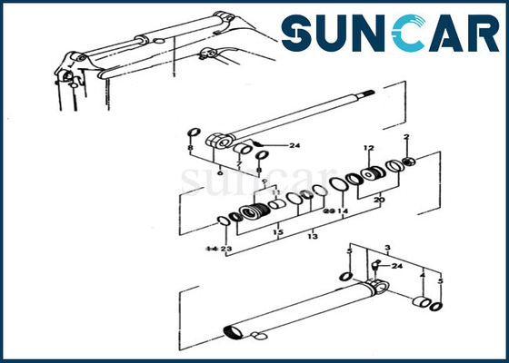 ชุดซีลของรถขุด YM172173-72900 ชุดซีลกระบอกแขนสำหรับ PC20FR-2 Komatsu Inner Parts