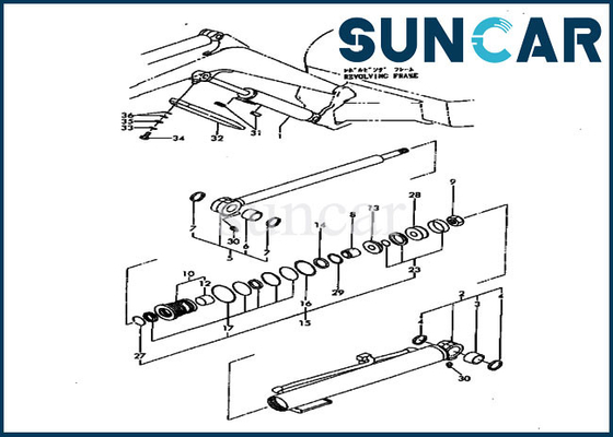 ชุดบริการบูมรถขุด YM172173-72870 PC20FR-2 Komatsu เปลี่ยนชุดซีลกระบอก