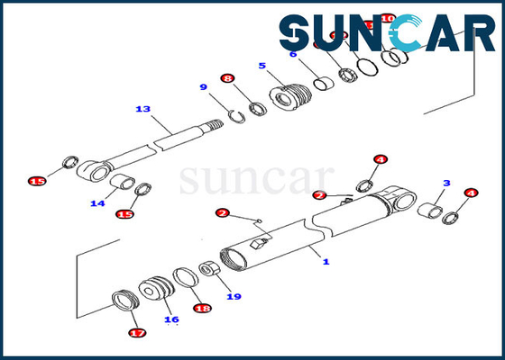 707-98-14790 Boom Swing Cylinder Seal Kit สำหรับ Komatsu PC20MR-2 PC26MR-3 Replacement Kits