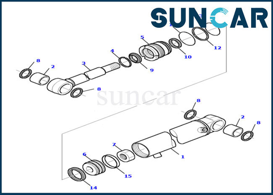 Komatsu PC20R-8 878000517 Boom Swing Cylinder Seal Repair Kit ชุดบริการขุด