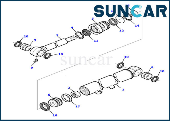 ชุดซีลกระบอกสูบกระบอกสูบ 878000518 PC20R-8 ความต้านทานการสึกหรอ Komatsu Replacement Sealing Kits