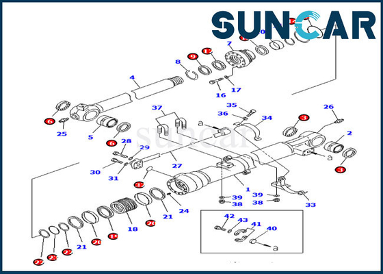Komatsu Bucket Sealing Kit 707-99-47040 PC210LC-8K ชุดเปลี่ยนกระบอกสูบ 7079947040
