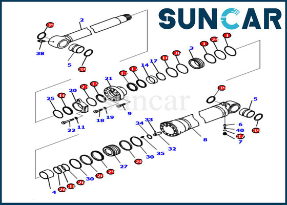 ชุดซ่อมแขน 721-98-00170 7219800170 PC210I-10 PC210LCI-10 Komatsu Cylinder Seal Kit