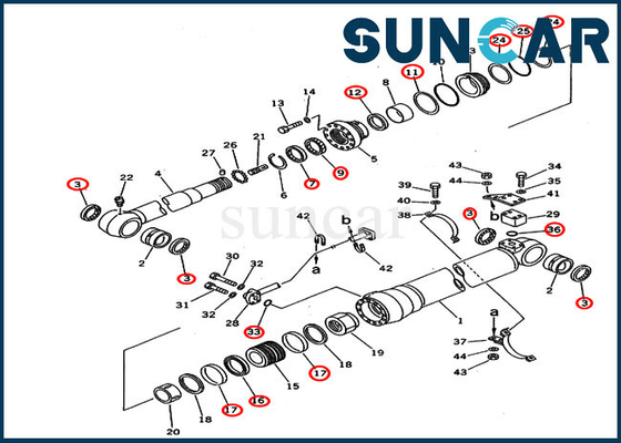 707-99-58200 7079958200 Arm Cylinder Repair Seal Kit สำหรับ Custom Spec. รุ่น PC220-5C PC220LC-5C Komatsu