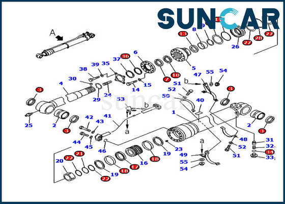 Excavator Service Kit 707-99-59381 Arm Repair Seal Kit For PC220-7 Overseas Version Komatsu