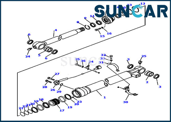 707-98-47670 ชุดซ่อมซีลเหมาะกับ PC220LC-6LE PC250LC-6LE Komatsu ถังไฮดรอลิกถัง
