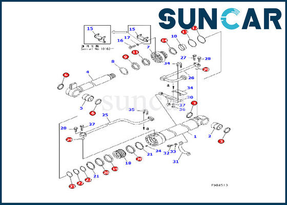 Komatsu 707-98-46220 ชุดซีลกระบอกสูบบูมเหมาะสำหรับ PC228USLC-1 PC228USLC-2 Excavator