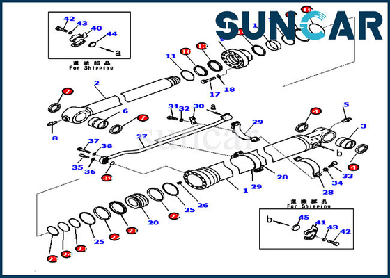 PC290LC-11 PC290LL-11 721-98-00440 Komatsu Bucket Seal Kit 7219800440 ชุดซีลกระบอกสูบรถขุด