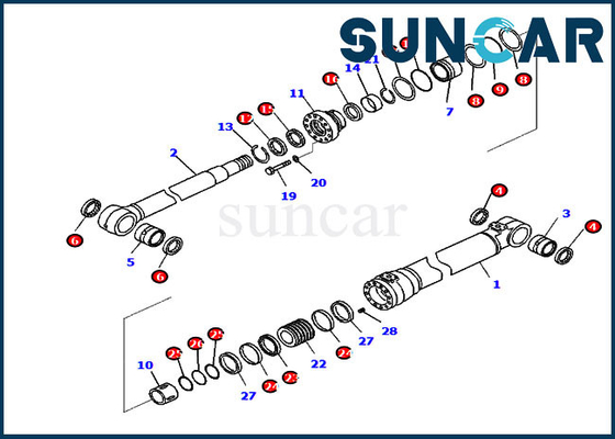 721-98-00400 ชุดซ่อมซีลกระบอกสูบบูมสำหรับ PC290LC-11 PC290NLC-11 Komatsu Model Equipment