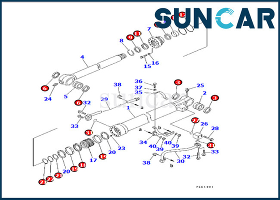 707-98-14580 ชุดซีลเปลี่ยนกระบอกสูบบูม Komatsu เหมาะกับ PC22MR-3 PC26MR-3 PC20MR-3