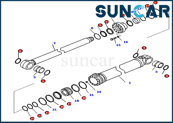 Komatsu 721-98-02320 ชุดเปลี่ยนกระบอกสูบบูมสำหรับ PC228USLC-11 PC228USLC-11