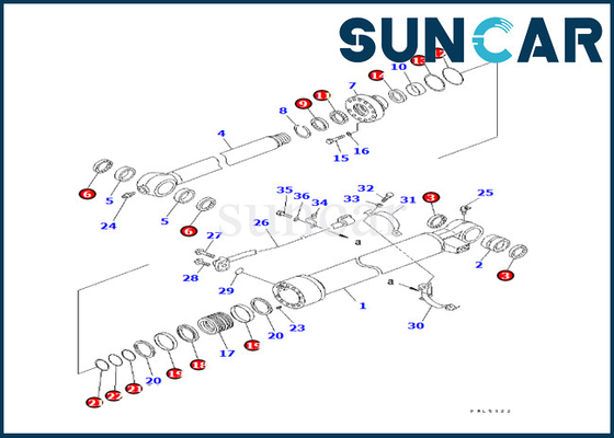 707-99-47580 Bucket Cylinder Seal Kit สำหรับ Komatsu 7079947580 PC228US-3 PC400-7 Heavy Equipment