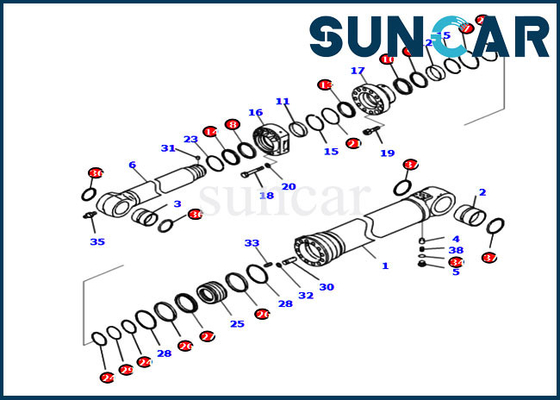 721-98-04340 Arm Seal Repair Kit สำหรับ PC290LCI-11 Komatsu Excavator Cylinder Replacement Kits