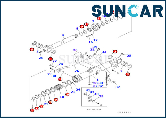 ชุดซ่อมกระบอกสูบถัง Komatsu เหมาะกับ 707-99-47890 707-99-47890 สำหรับ PC240LC-8K PC240NLC-8K