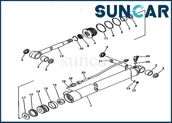 PC30-1 PC30-3 Arm Seal Kit สำหรับ 20S-63-66101 กระบอกไฮดรอลิก Komatsu Excavator Repair Kits