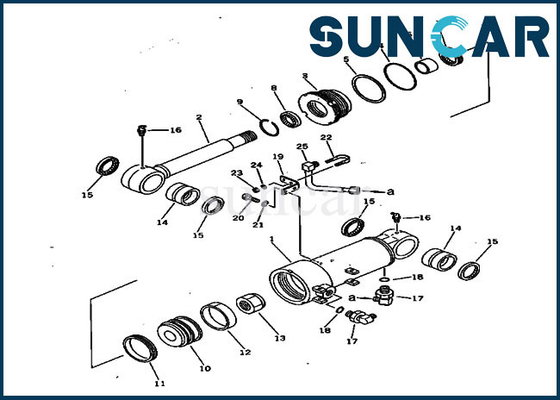 Komatsu Blade Service Kit สำหรับ 20S-63-96101 PC20-3 PC30-1 PC30-3 ชุดซ่อมซีลกระบอก