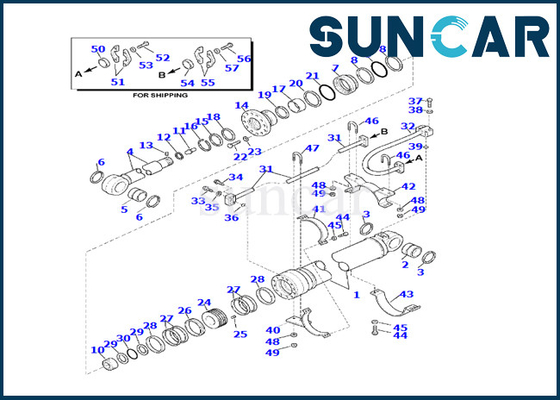 Komatsu 7079976160 แขนกระบอกซ่อมชุดซีล 707-99-76160 สำหรับ PC220LL-8 PC240LL-10 PC290LL-11