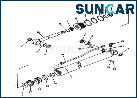 PC30-5 PW30-1 Arm Seal Kit สำหรับ 20S-63-66300 Komatsu Hydraulic Cylinder Replacement Service Kit
