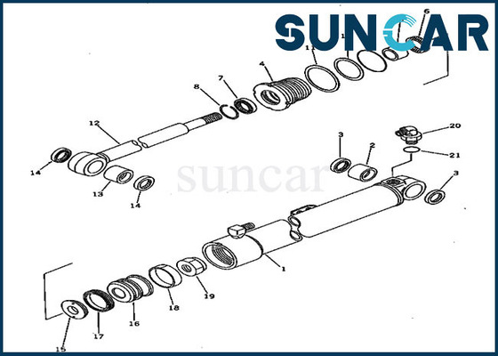 20S-63-86300 20S6386300 Swing กระบอกซีลชุดซ่อมสำหรับ PC20-5 PC30-5 Komatsu ไฮดรอลิกซีลอะไหล่