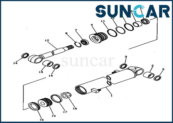 ชุดบริการกระบอกสูบแขนสำหรับ 20S-63-02030 PC30-6 Komatsu Excavator Replacement Seal Kits