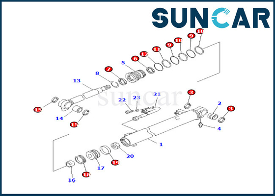 707-98-24890 7079824890 Komatsu สำหรับ PC25R-8 PC27MR-1 PC27MRX-1 Boom Cylinder Seal Repair Kit