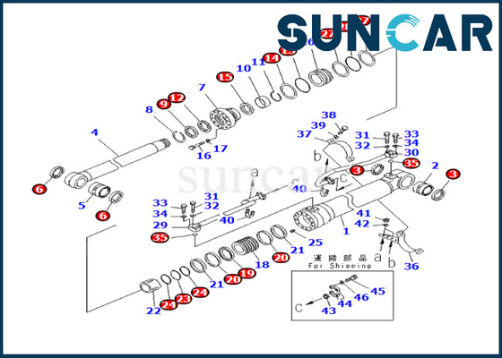 ชุดเปลี่ยนกระบอกสูบบูม 707-99-59320 7079959320 สำหรับ PC270-8 PC270LC-8 PC308USLC-3E0