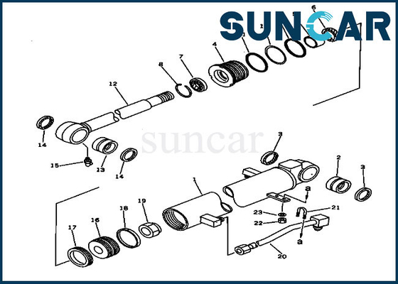 PC30-6 Komatsu กระบอกไฮดรอลิก 20S-63-02040 Bucket Repair Seal Kit Excavator Replacement Service Kit