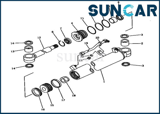 Komatsu Seal Kit สำหรับ 20S-63-02050 20S6302050 PC20-6 PC30-6 Swing Cylinder Assy ชุดซ่อมอะไหล่