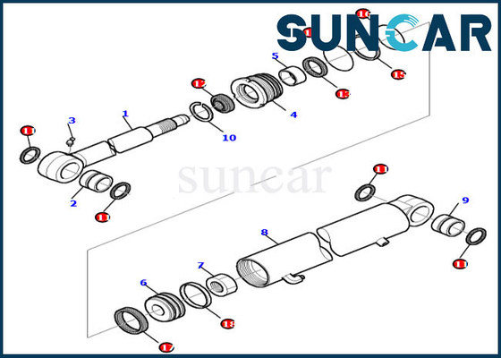 ชุดซีลแขนขุดเจาะ 878000413 PC30-7 PC35R-8 Komatsu ชุดซ่อมซีลกระบอกไฮดรอลิก