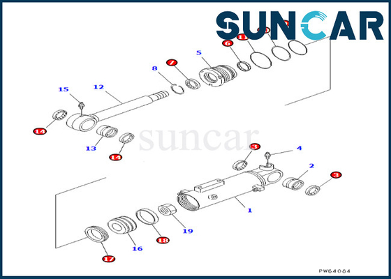 Komatsu Blade Cylinder Sealing Kit 707-98-22180 7079822180 เหมาะกับ F4EC-1 F5EC-1 F6EC-1