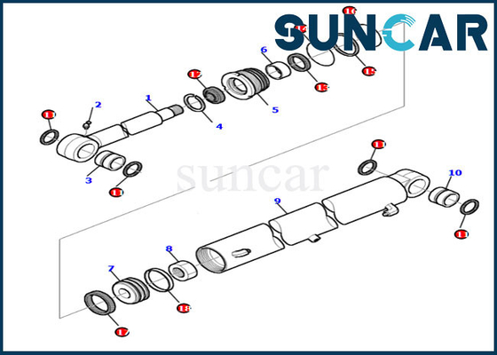 ชุดซ่อมกระบอกสูบ 878000414 ชุดซีลถังขุดสำหรับอุปกรณ์ Komatsu PC30-7 รุ่น