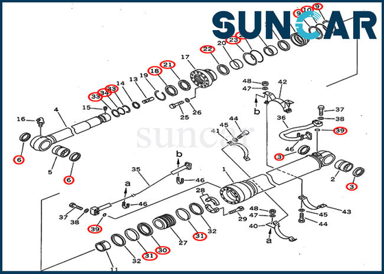 Arm Oil Seal Kit 707-99-67110 ชุดซ่อมกระบอกสูบ 7079967110 เหมาะกับ Komatsu PC300-5 PC310-5 Heavy Equipment