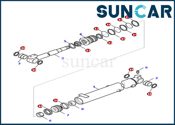 878000520 Komatsu Boom Cylinder Seal Kit สำหรับ PC27R-8 Komatsu Boom Cylinder Replacement Kit