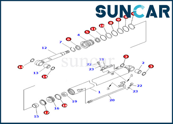 Komatsu 707-98-24170 7079824170 ชุดซ่อมซีลกระบอกสูบบูมเหมาะกับ BR200T-1 BR200T-1 BR200T-1A