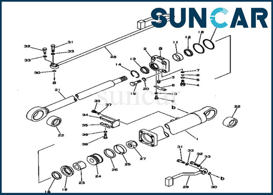 207-63-56100 Komatsu Service Kit Parts สำหรับ PC300-1 PC300LC-1 Excavator Boom Cylinder Assy