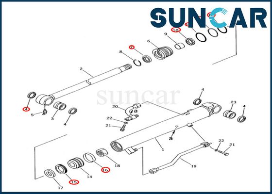 707-98-12400 7079812400 Komatsu Bucket Cylinder Sealing Kit สำหรับ PC28UD-2 PC28UG-2 PC28UU-2