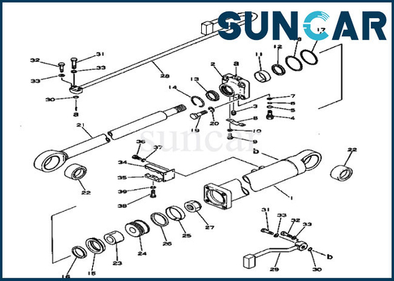 Komatsu 207-63-56200 ชุดซีลกระบอกสูบบูม PC300-1 PC300LC-1 Excavator Replacement Seal Kit