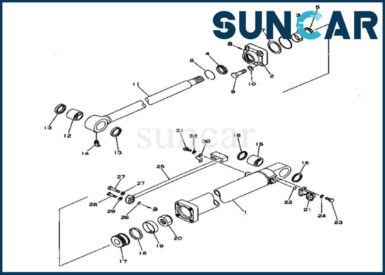 207-63-76100 Bucket Repair Seal Kit สำหรับรุ่น PC300-1 PC300LC-1 2076376100 Komatsu Cylinder Service Kit