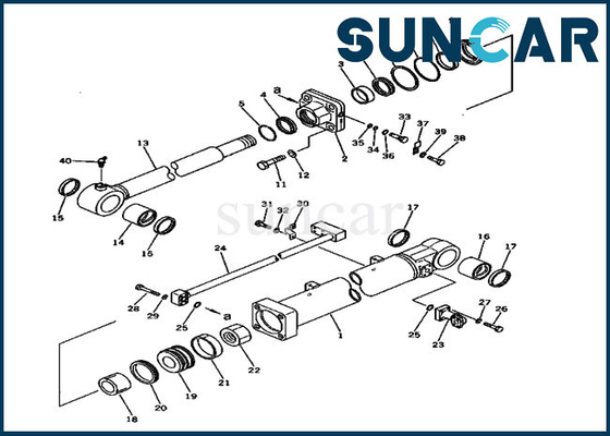 ชุดถังปิดผนึกกระบอกไฮดรอลิกเหมาะกับ 207-63-76500 ชุดซีล PC300-2 PC300LC-2 Komatsu