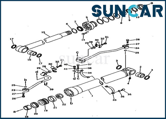 ชุดซีลกระบอกสูบบูม 207-63-52100 ใช้ได้กับ Komatsu PC300-3 PC300LC-3 Heavy Equipment