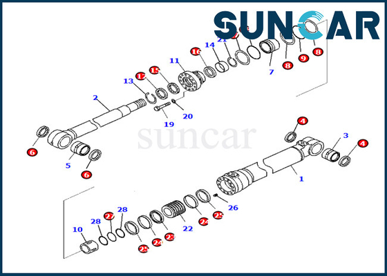 ชุดเปลี่ยนกระบอกสูบบูม 721-98-00390 7219800390 Komatsu เหมาะกับ PC290LC-10 PC290NLC-10