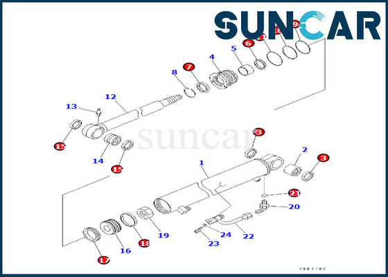 707-98-22840 7079822840 Komatsu Arm Cylinder Seal Repair Kit เหมาะกับ PC30R-8 Arm Cylinder Seal Kit