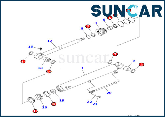 Boom Swing Seal Kit 7079824900 707-98-24900 Dump Cylinder Seal Kit สำหรับ CD30R-1 PC30R-8 PC35R-8
