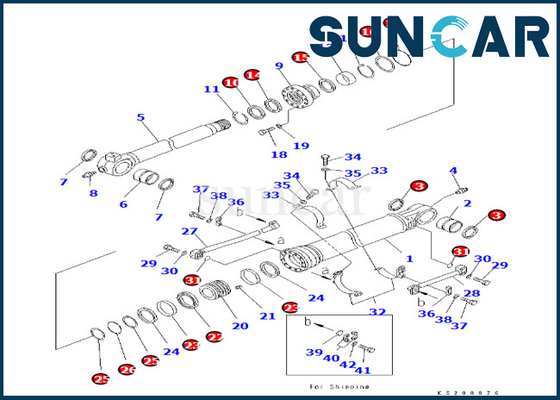 ชุดซ่อมซีลกระบอกสูบถัง 707-99-59130 7079959130 Komatsu เหมาะกับ PC350LC/NLC-8 PC360LC/NLC-10