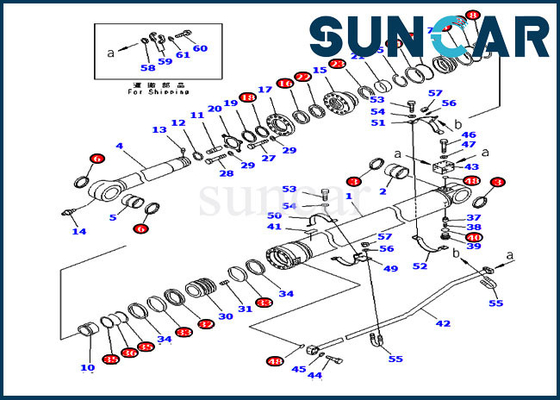 707-99-72280 Arm Seal Kit เวอร์ชั่นต่างประเทศ 7079972280 PC300-7 Komatsu Cylinder Repair Kits