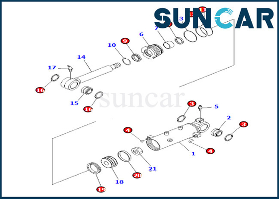 707-98-24770 7079824770 ชุดบริการกระบอกสูบใบมีด Komatsu สำหรับ PC35MR-3 PC35MR-2