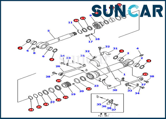 707-99-59610 ชุดบริการกระบอกสูบชุดซีล 7079959610 สำหรับ PC300LC-7 PC350LC-7 Komatsu รุ่นอะไหล่