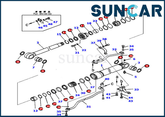 707-99-59270 Boom Cylinder Service Kit รุ่น PC300-8 Komatsu Excavator Seal Repair Kit