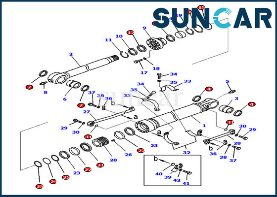 707-99-59630 Bucket Cylinder Seal Kit ชุดอุปกรณ์ขุดเจาะต้านทานสำหรับ PC300-8 Komatsu